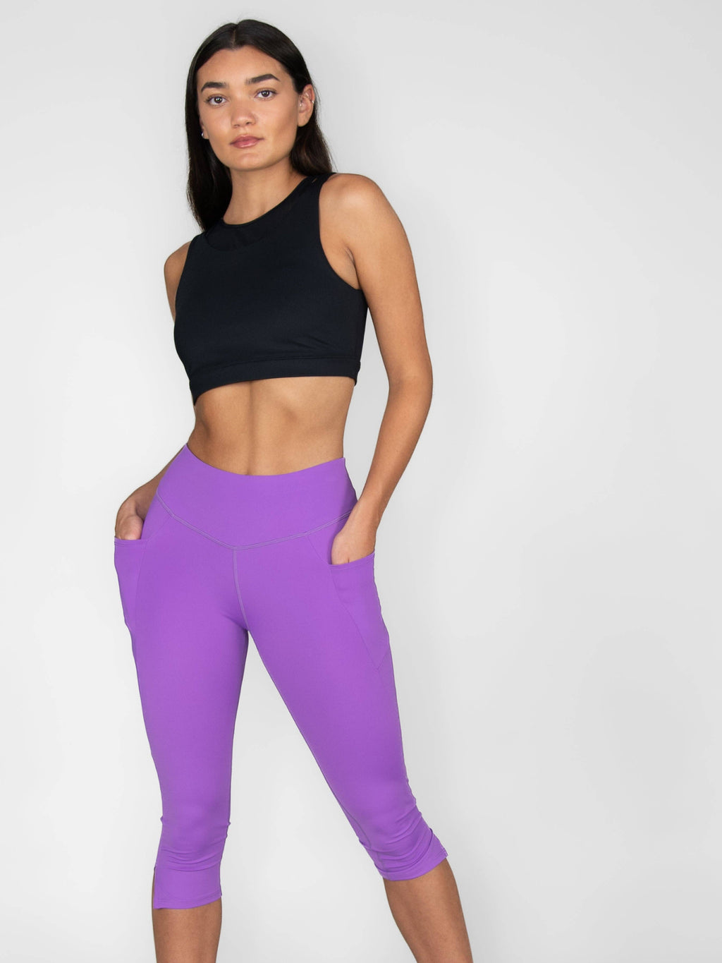 Luxe Knee Length Legging with Side Slits