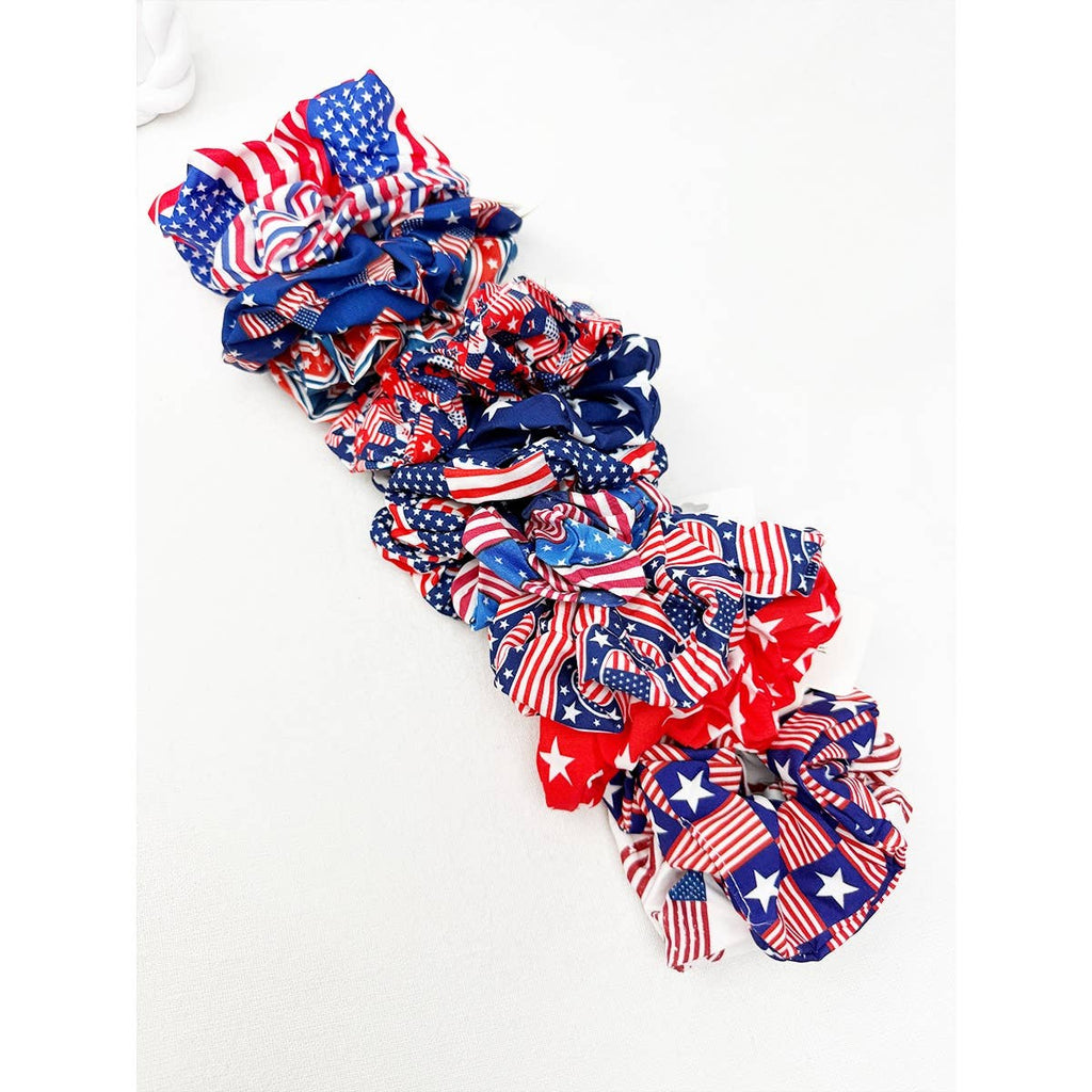 2pc Set American Flag Theme Hair Tie