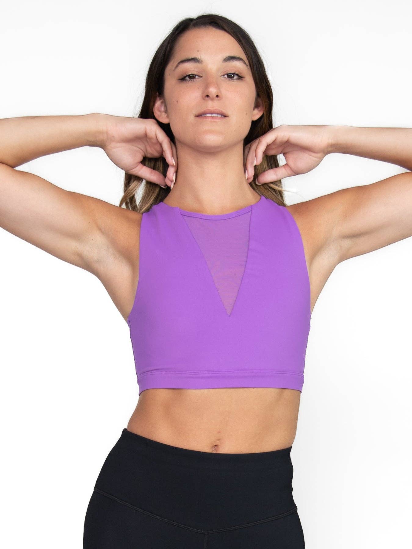 Short V Bra W/ Powermesh Insert Back Pocket