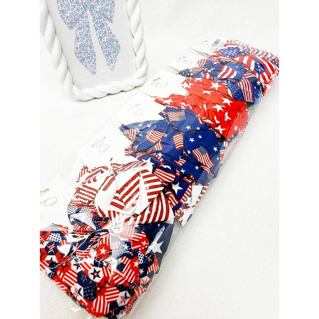 2pc Set American Flag Theme Hair Tie