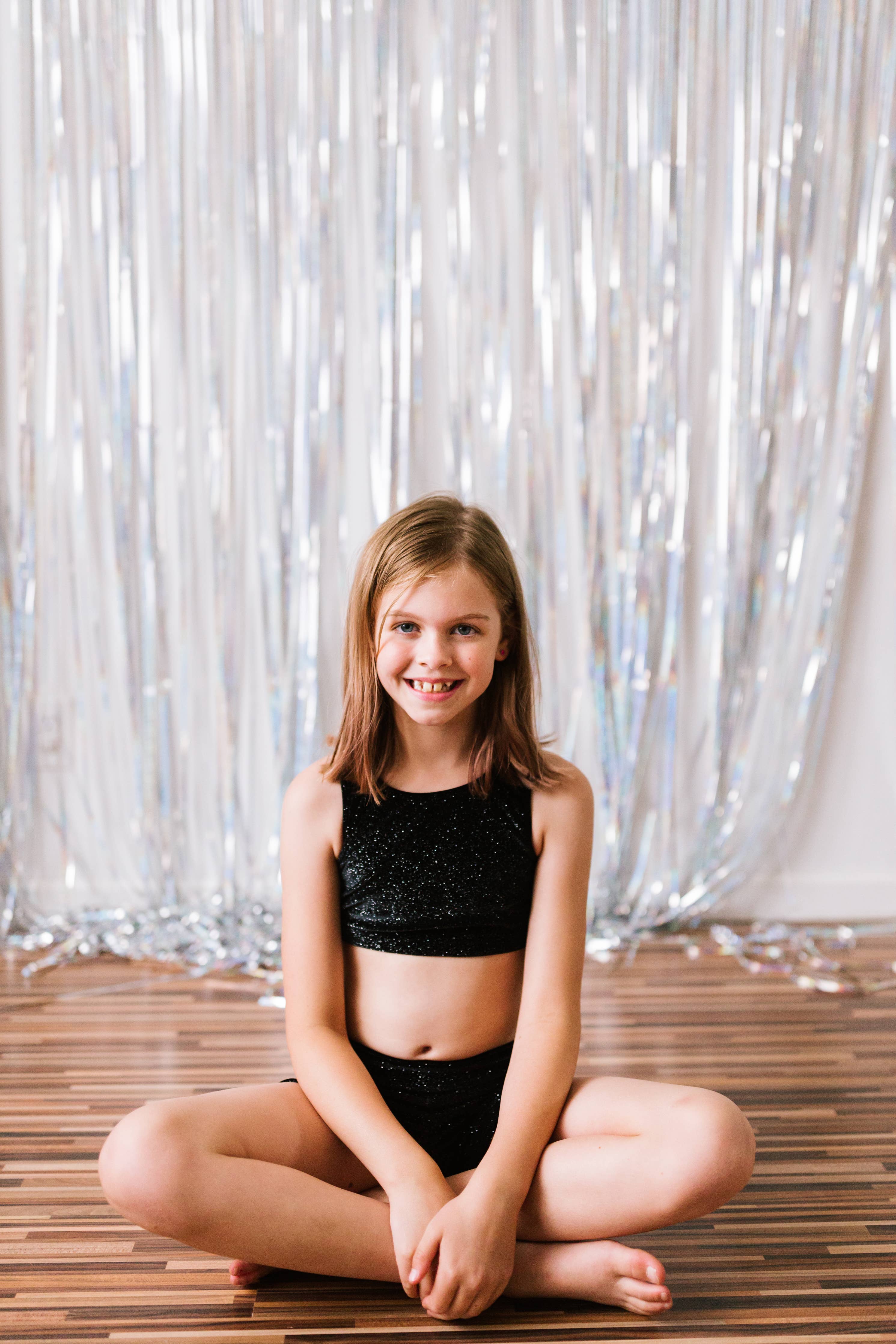 Sparkle Velvet Black Shorts