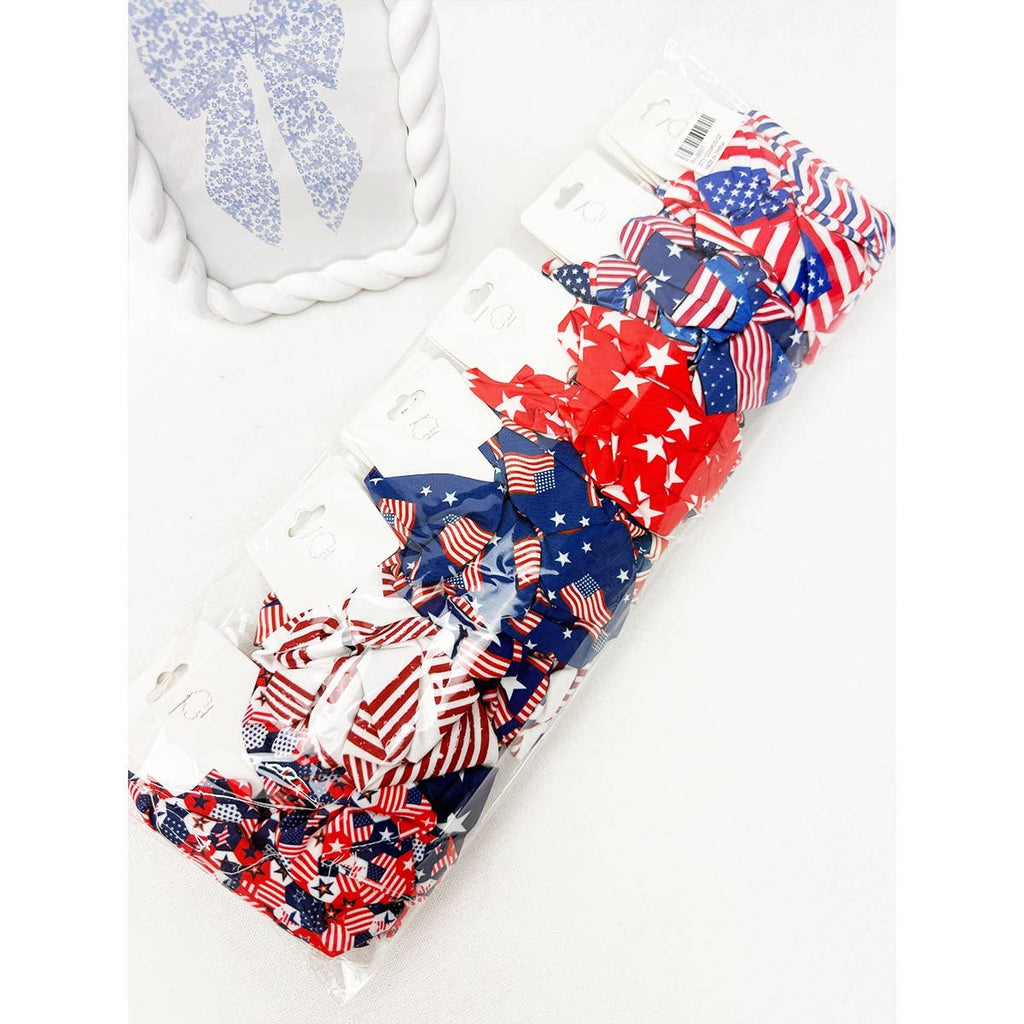 2pc Set American Flag Theme Hair Tie