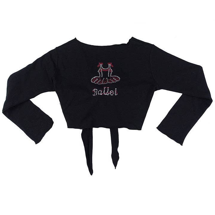Black Ballet Wrap Top