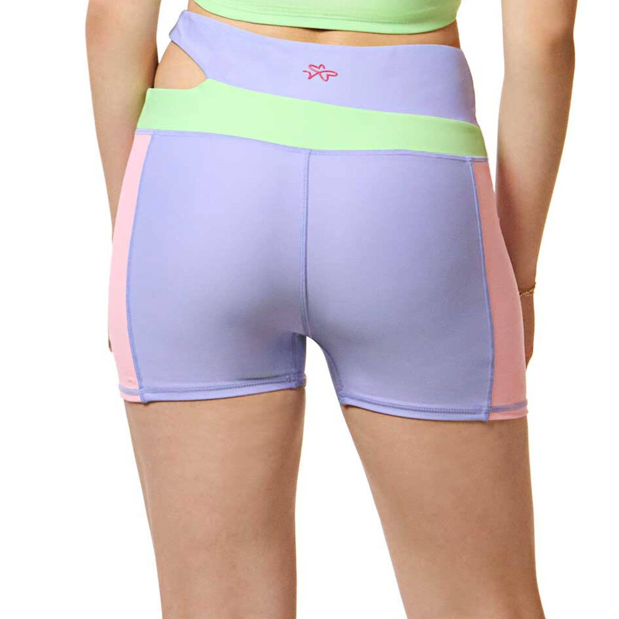Daydream Cutout Compression Shorts -  Lilac Fusion
