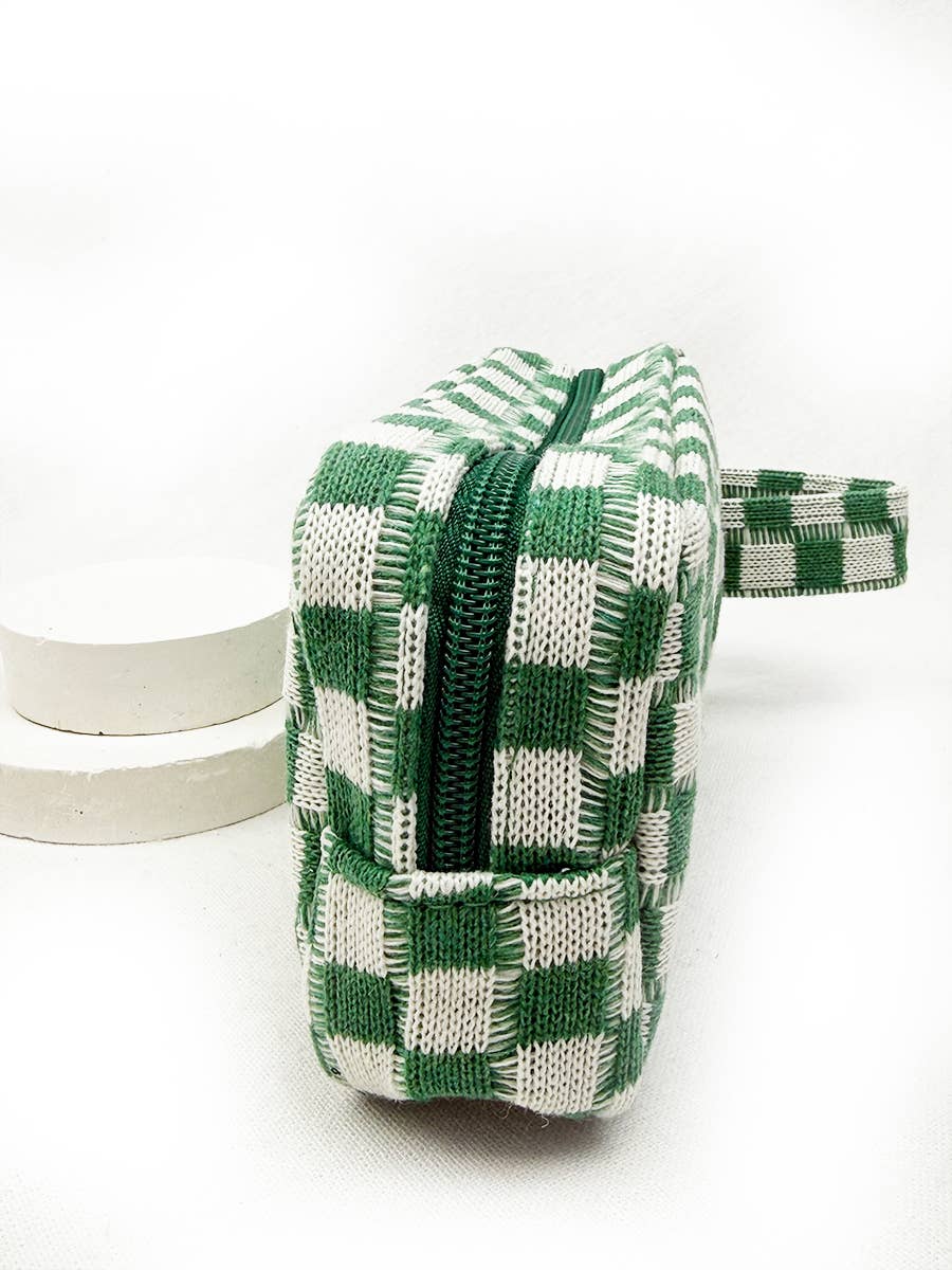 Famous Checker Cosmetic Bag with handle