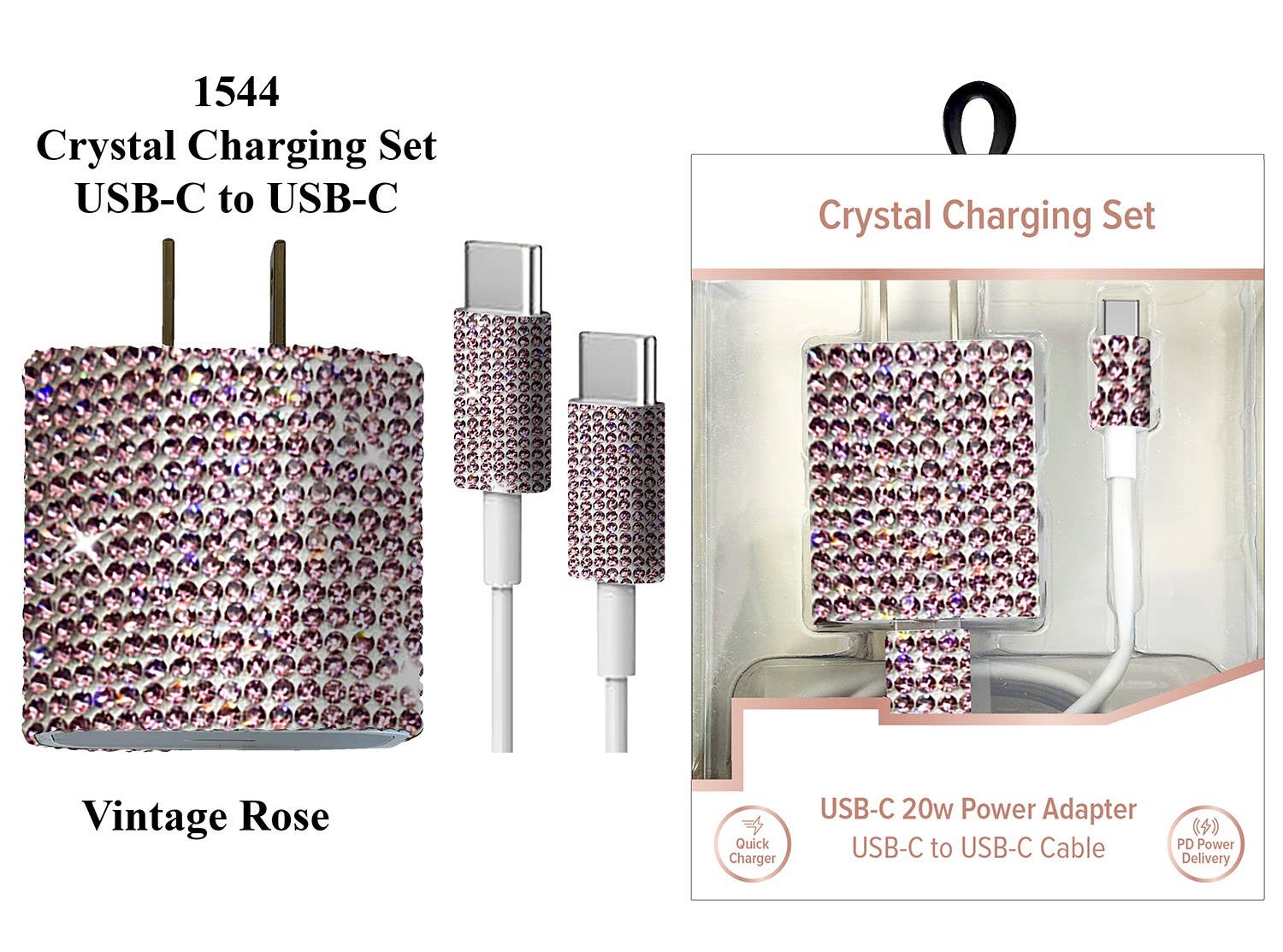 USB-C to USB-C Crystal Charging Set