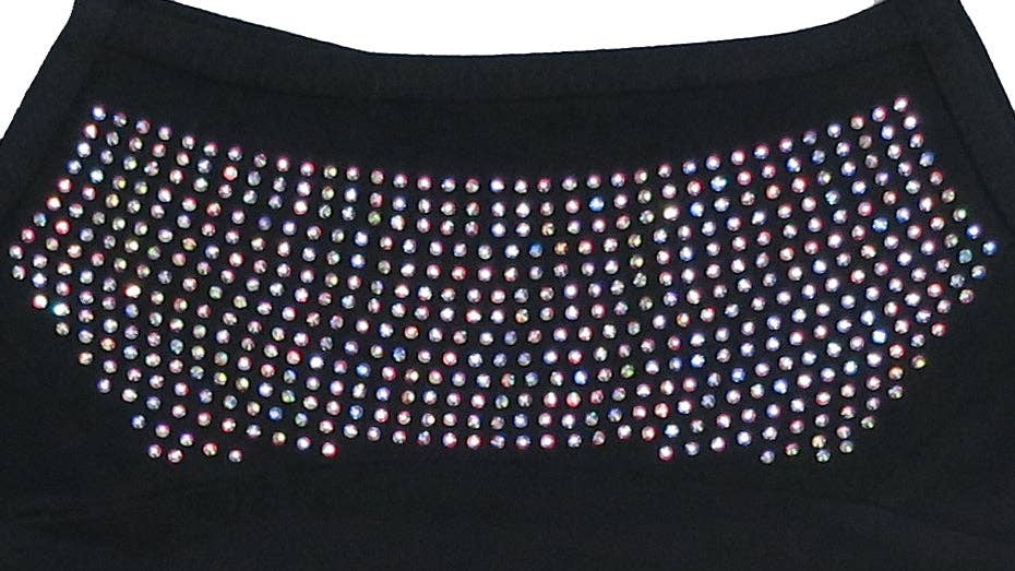 Black Rhinestone Spaghetti Leotard Tutu Attached