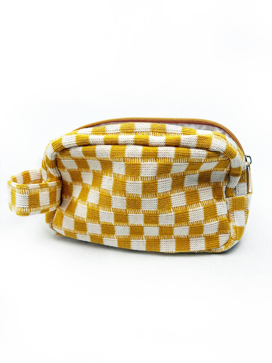 Famous Checker Cosmetic Bag with handle