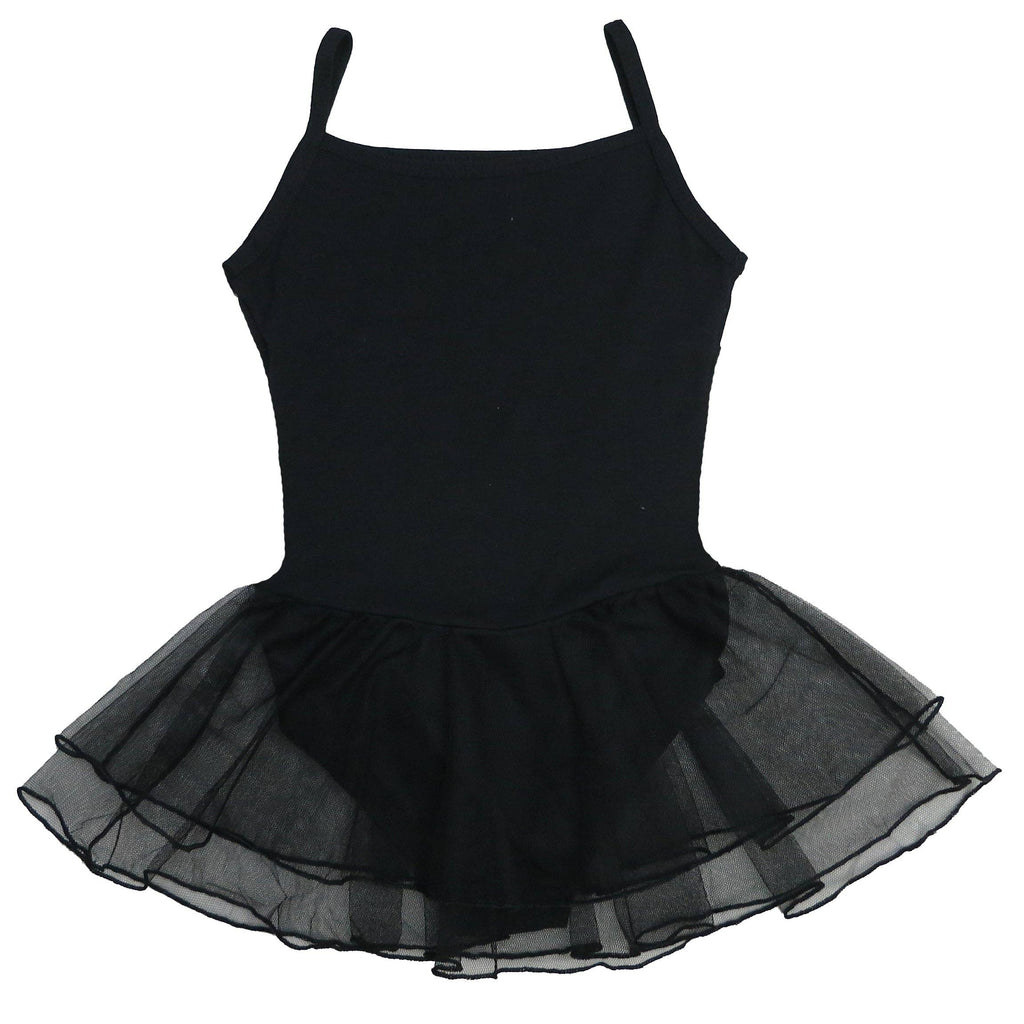 Black Rhinestone Spaghetti Leotard Tutu Attached