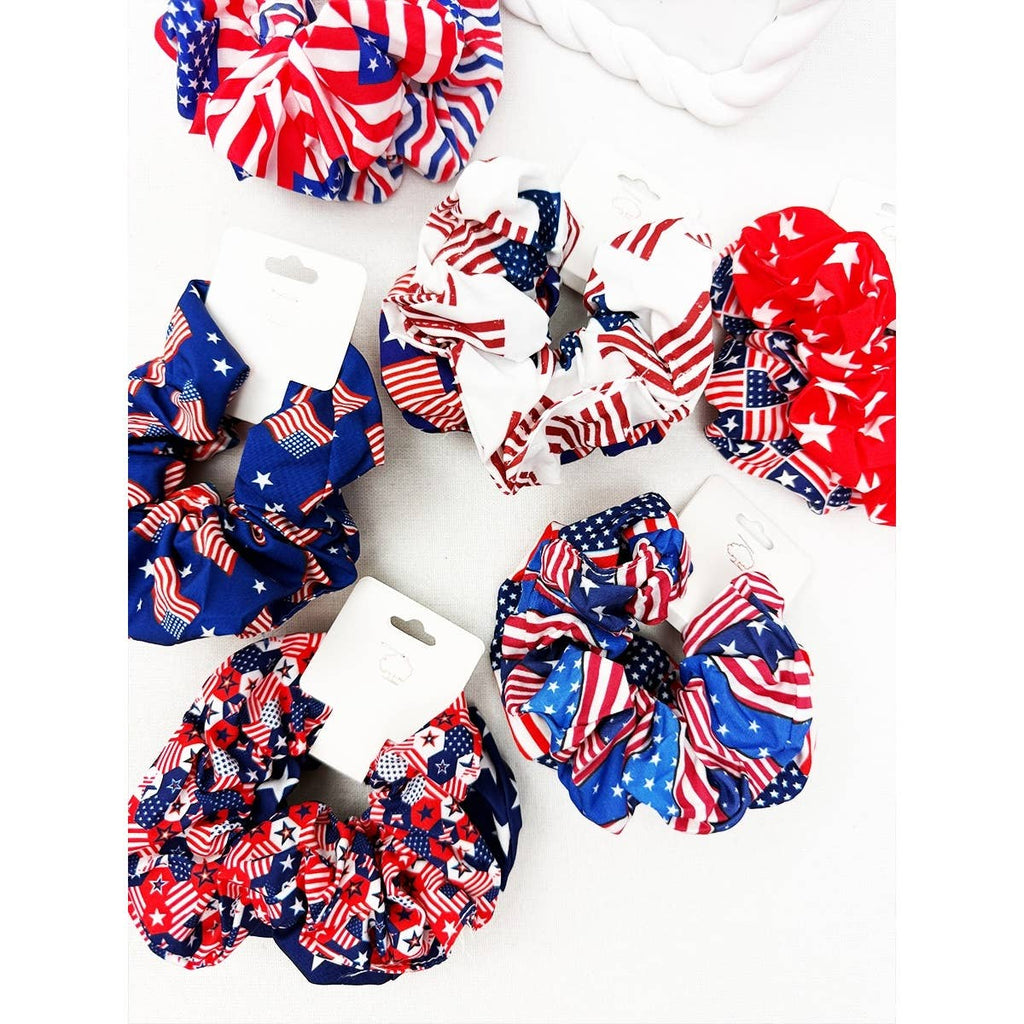 2pc Set American Flag Theme Hair Tie