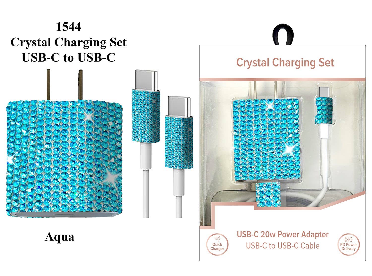 USB-C to USB-C Crystal Charging Set