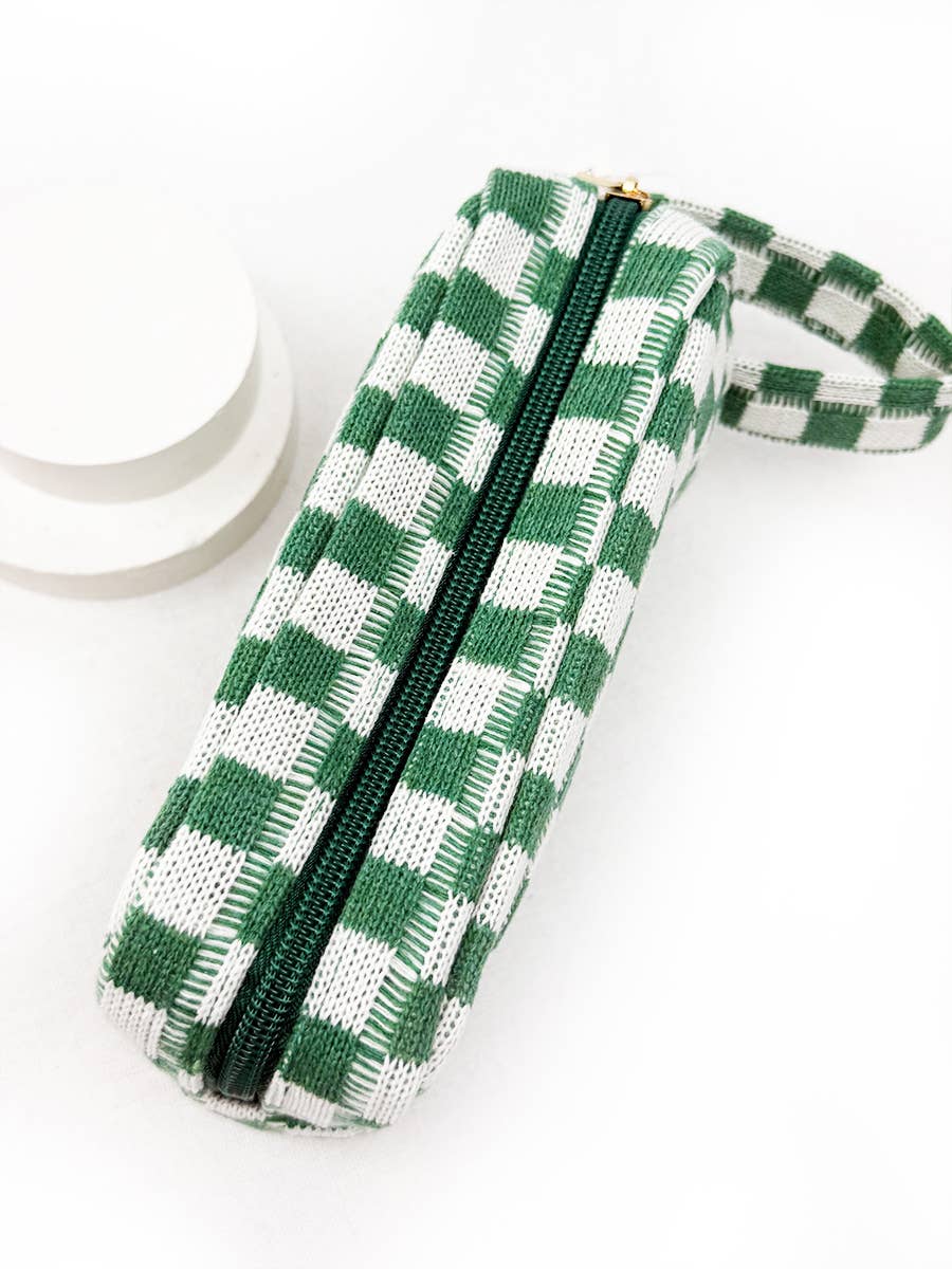Famous Checker Cosmetic Bag with handle