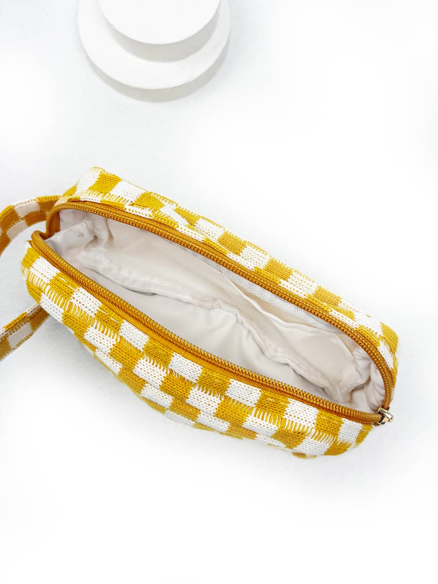 Famous Checker Cosmetic Bag with handle