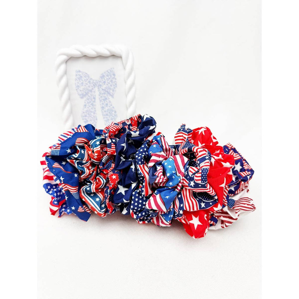 2pc Set American Flag Theme Hair Tie