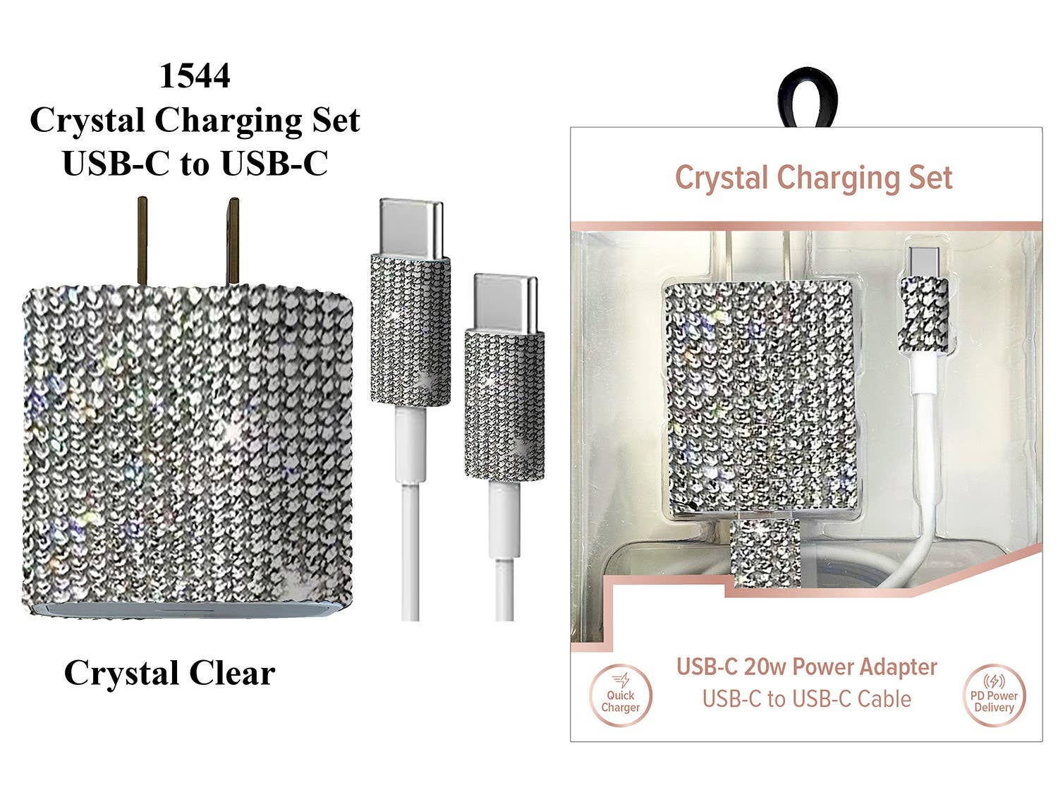 USB-C to USB-C Crystal Charging Set