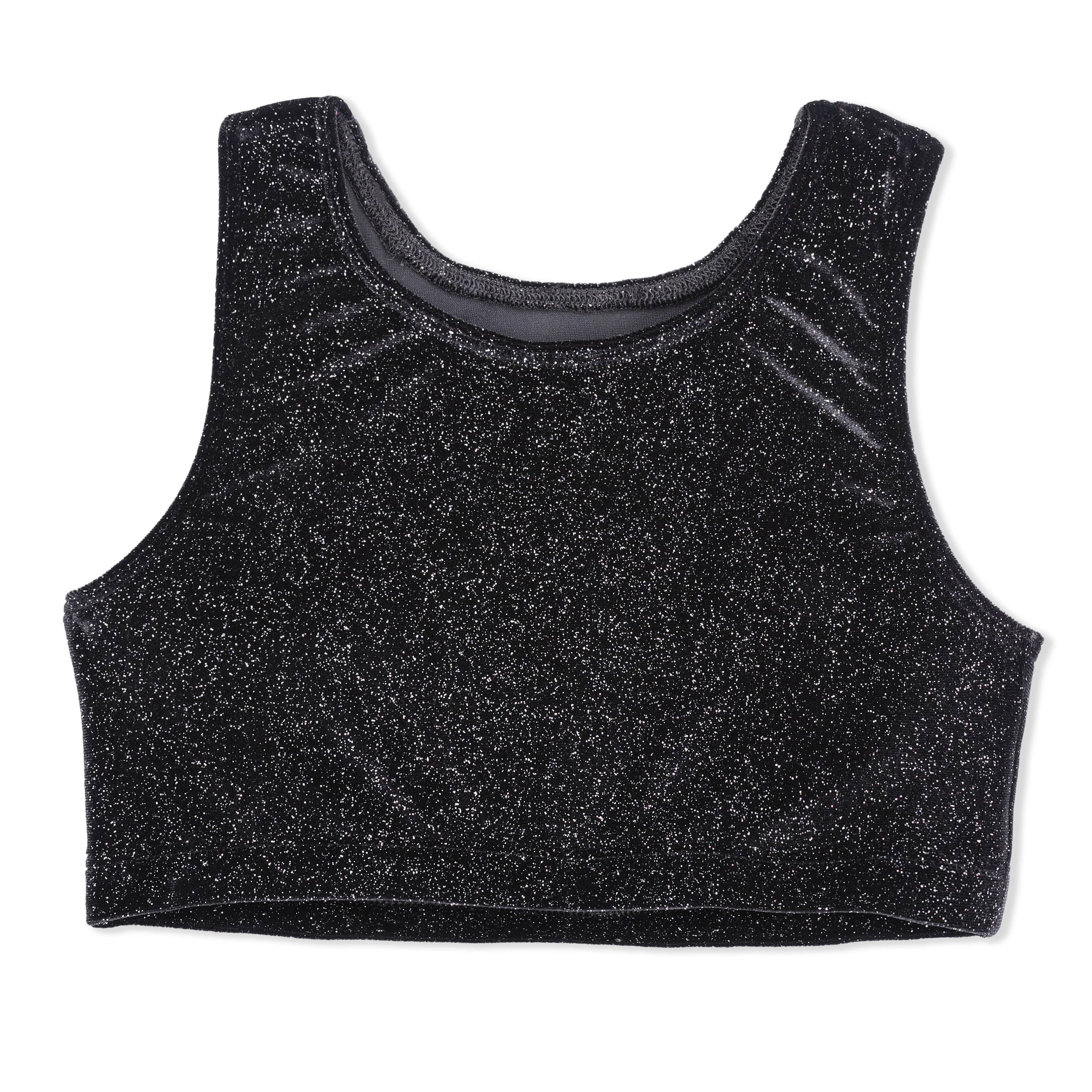 Sparkle Black Velvet Bra Crop