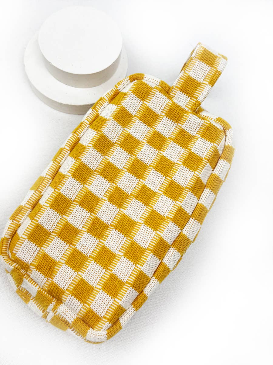 Famous Checker Cosmetic Bag with handle