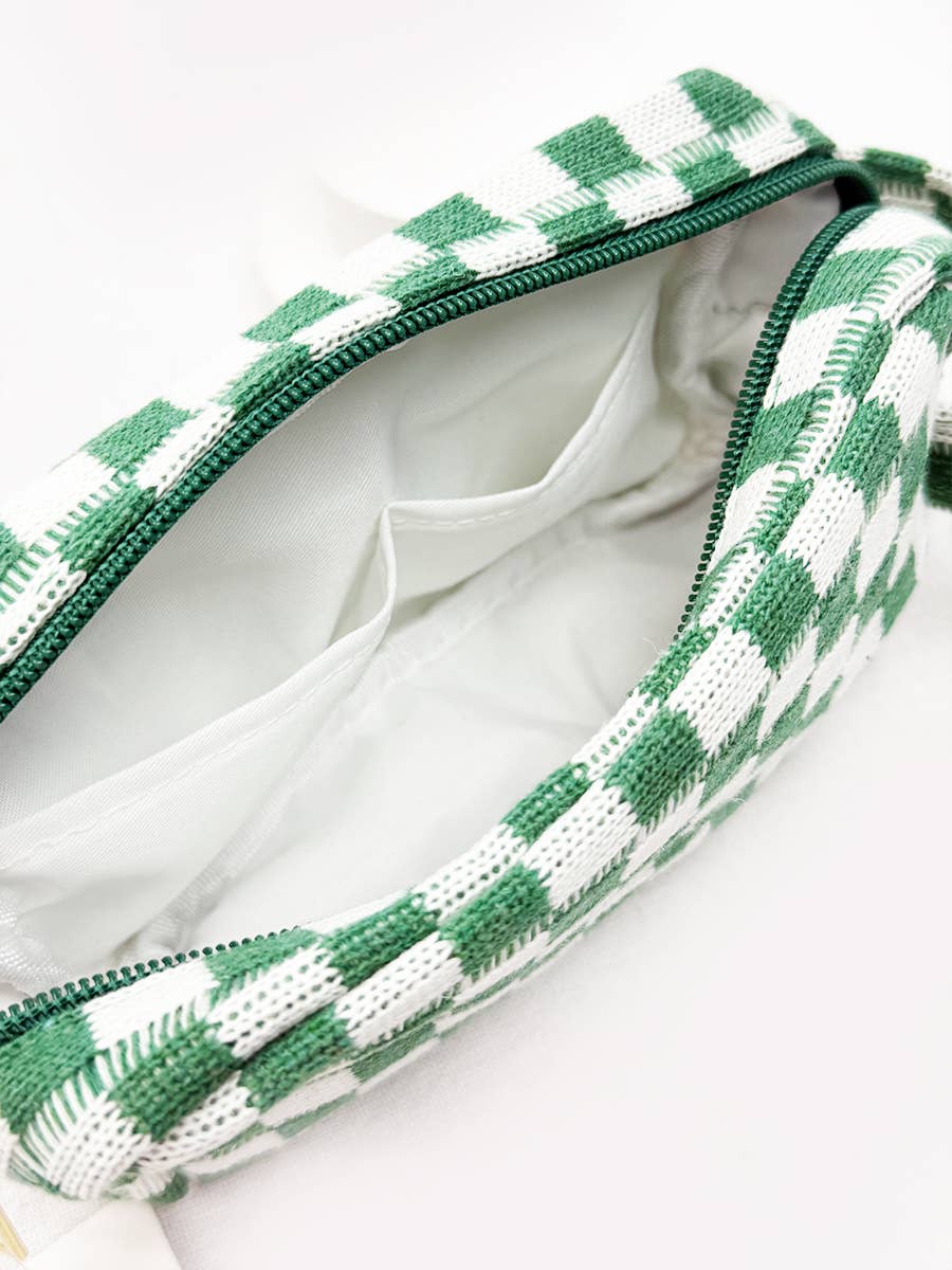 Famous Checker Cosmetic Bag with handle