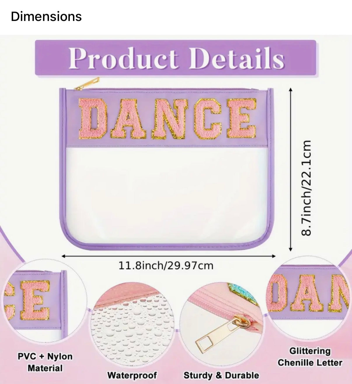 Dance-themed Cosmetic & Accessory Bag