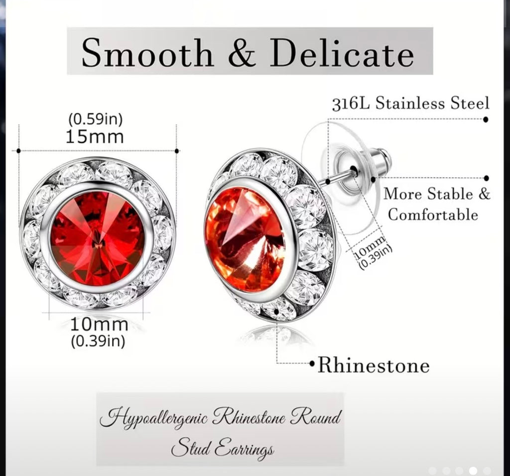 15 mm Rhinestone Earrings