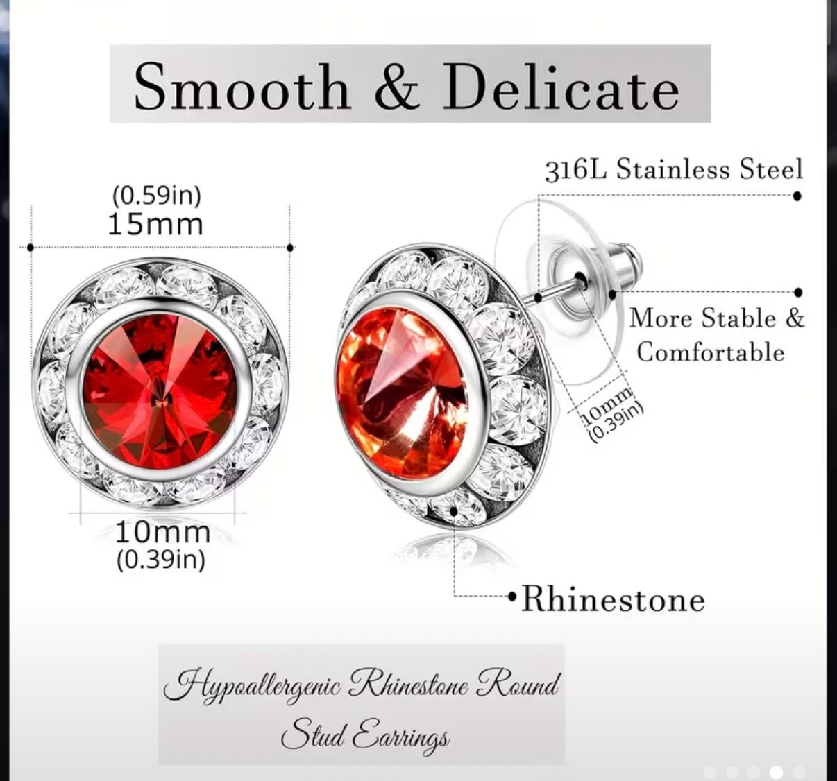 15 mm Rhinestone Earrings