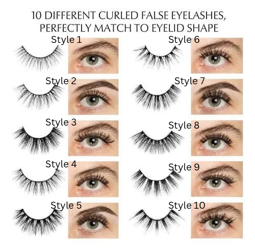 3D Mink Eyelashes Set (10 Style)