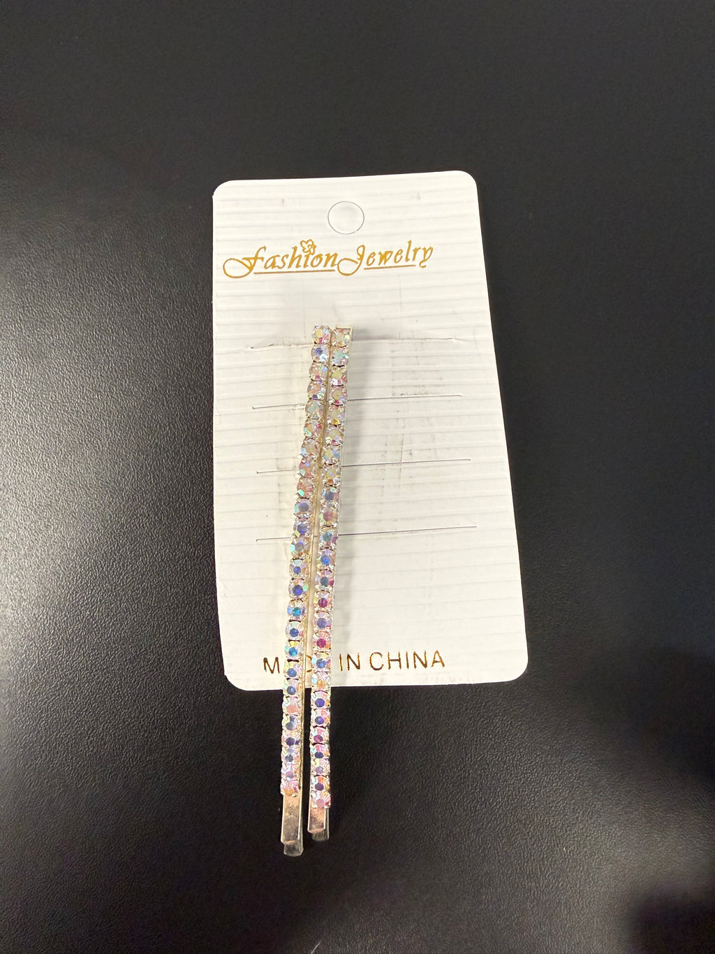 Two pack AB stone barrettes