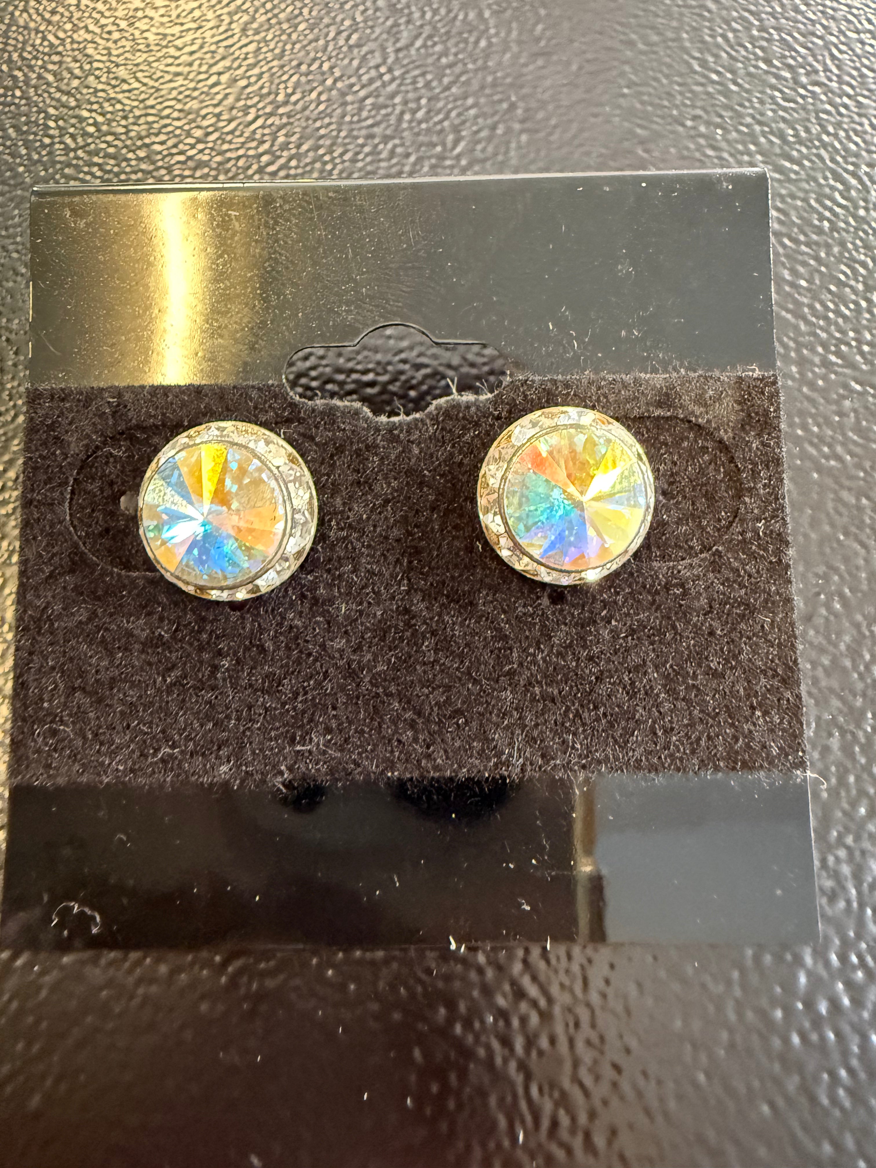 Ultra sparkle 11mm AB pierced earrings