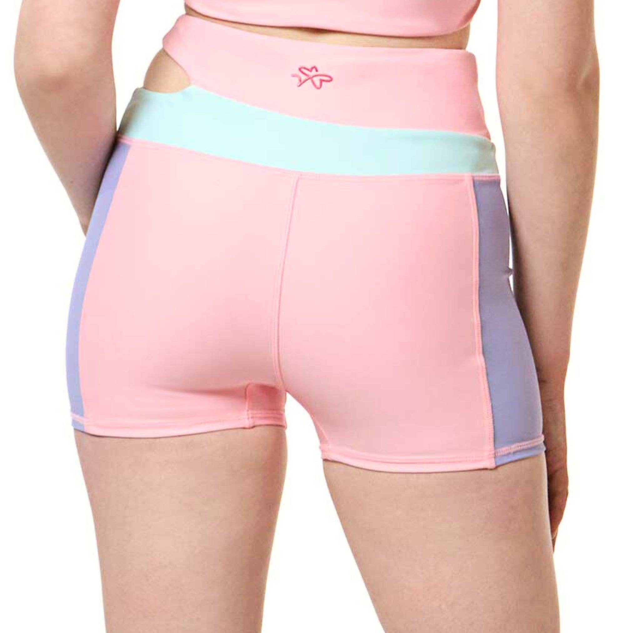 Daydream Cutout Compression Shorts -  Pink Serenity