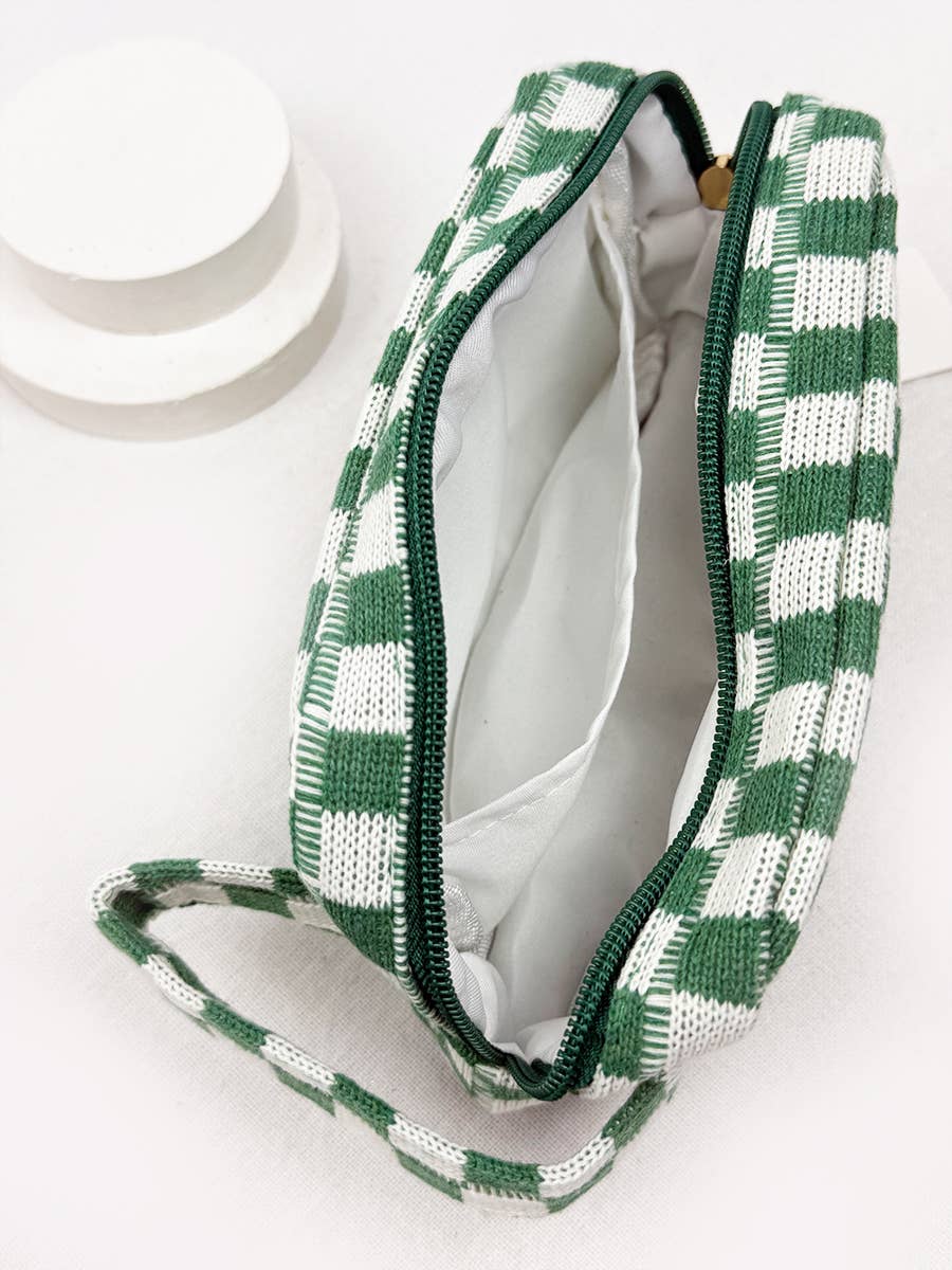 Famous Checker Cosmetic Bag with handle