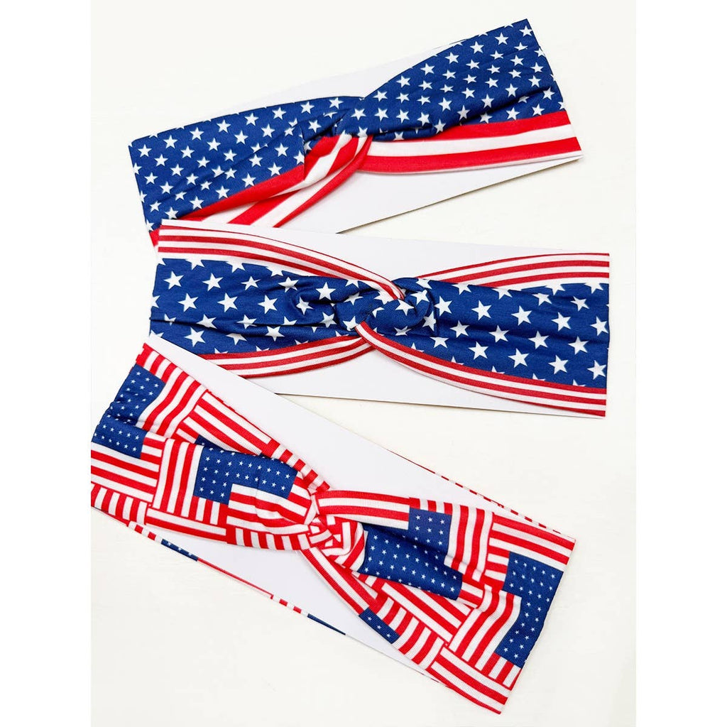 USA Flag American Patriotic Twisted  Head wrap