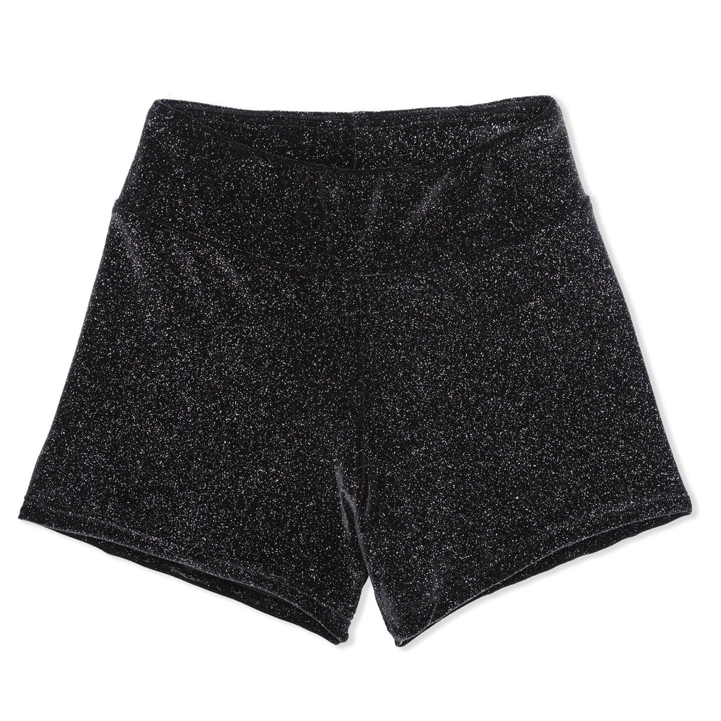 Sparkle Velvet Black Shorts