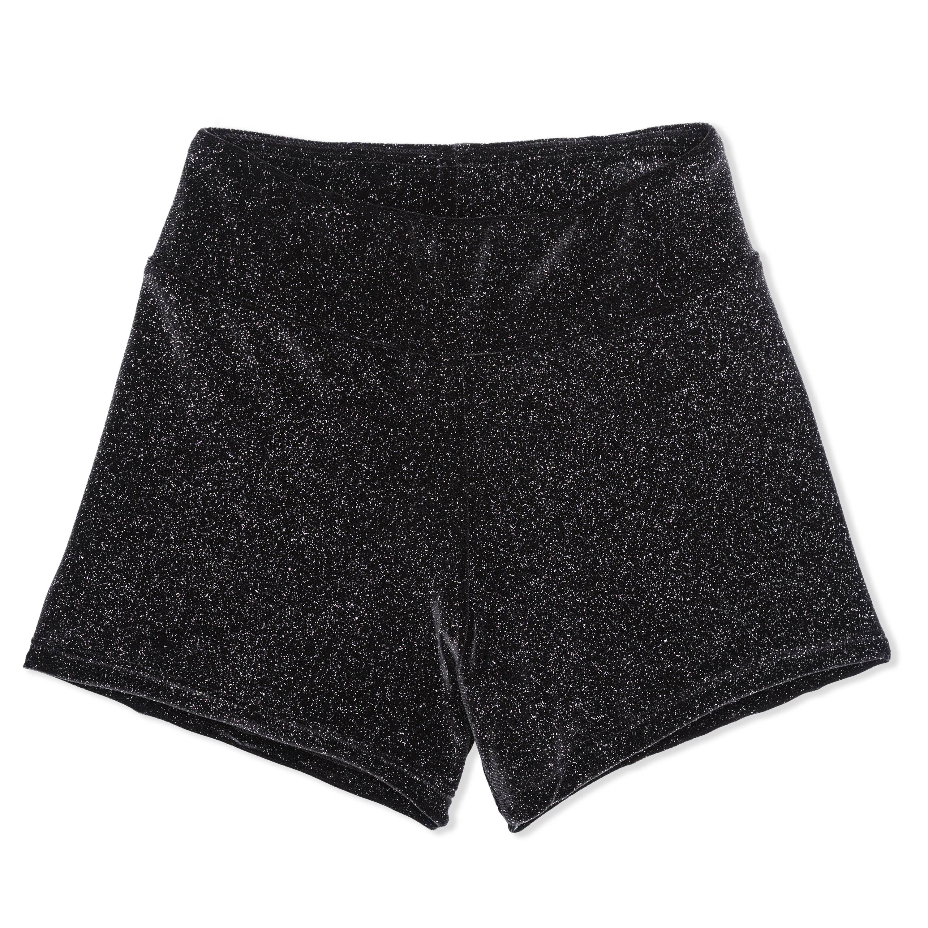 Sparkle Velvet Black Shorts
