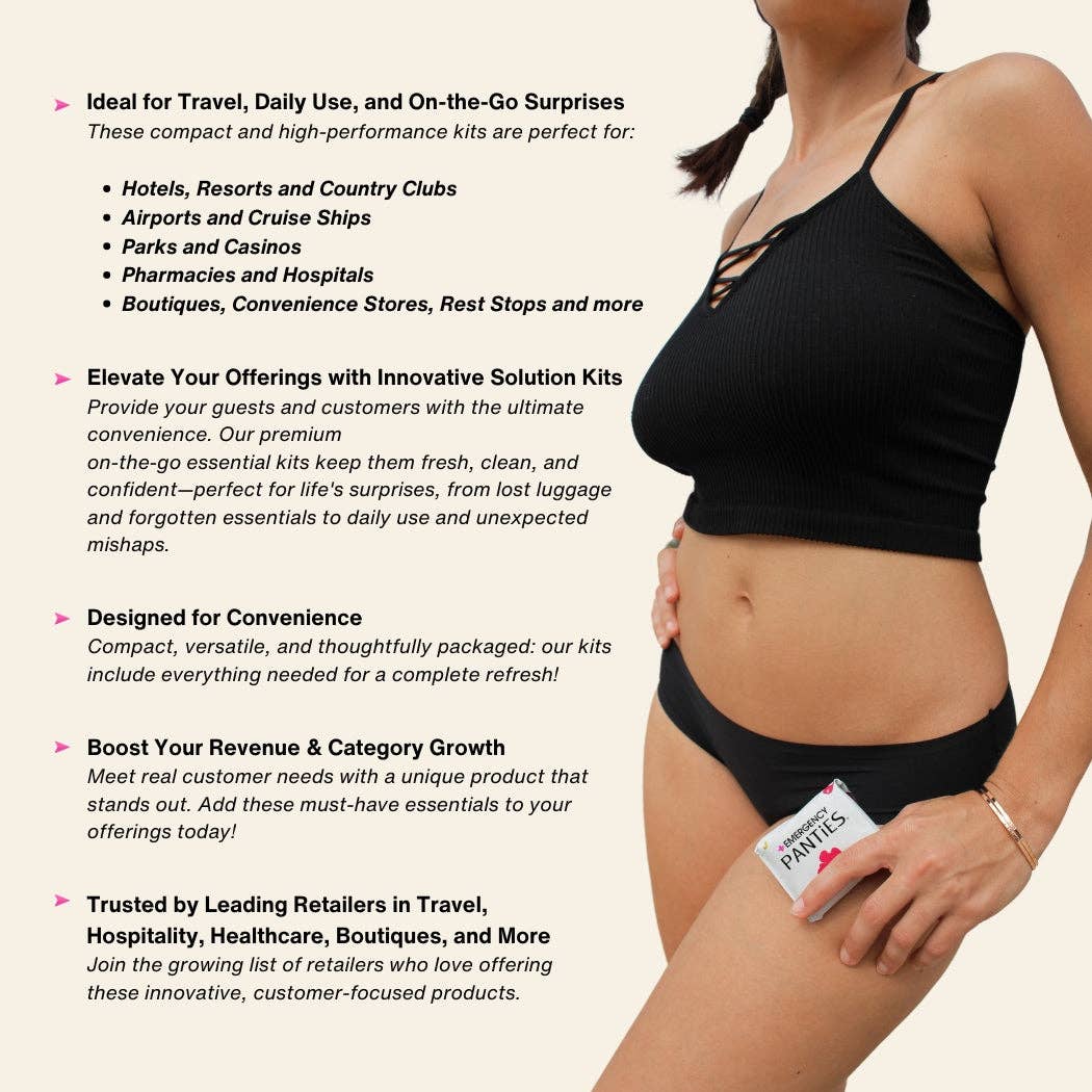 Emergency Panties® Women's On-The-Go Underwear Kit Thong O/S