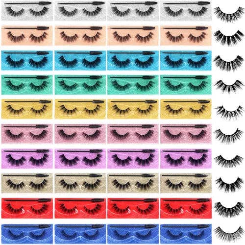 3D Mink Eyelashes Set (10 Style)