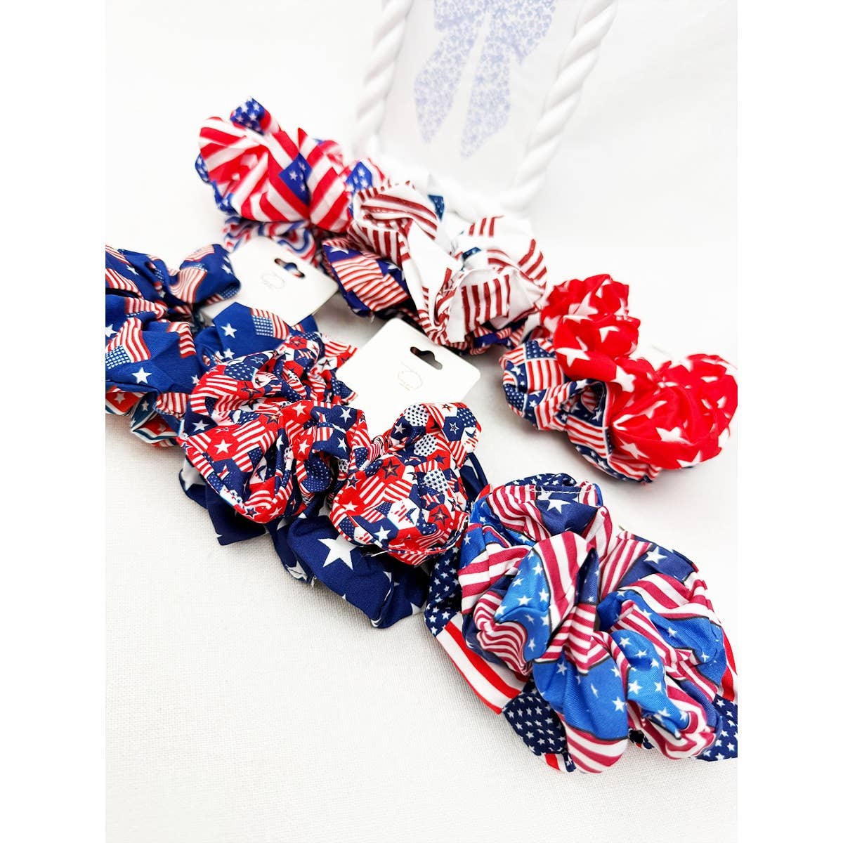 2pc Set American Flag Theme Hair Tie