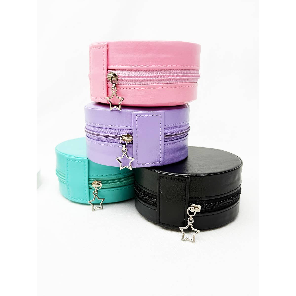 Mini Star Zipper Detail Jewelry Case