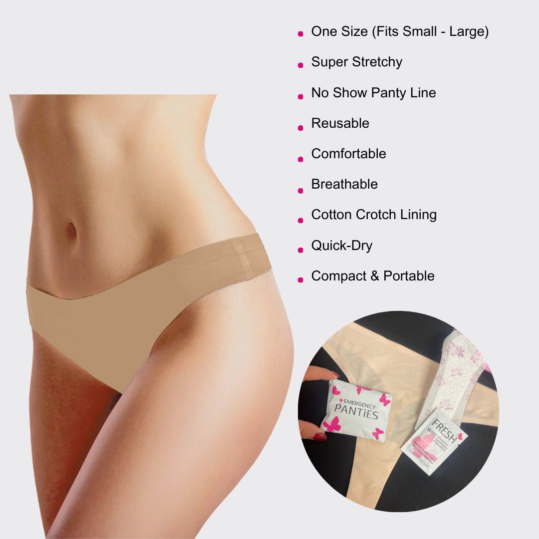 Emergency Panties® Women's On-The-Go Underwear Kit Thong O/S