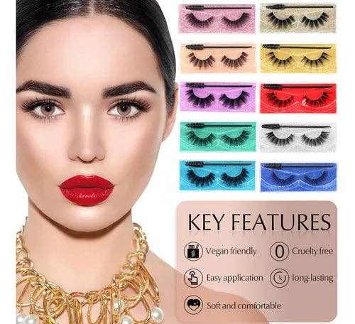 3D Mink Eyelashes Set (10 Style)